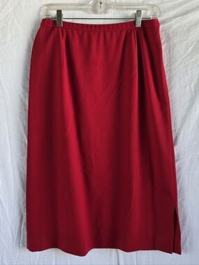 Vintage Pendleton Red Virgin Wool High Waist Skirt Size 10 Made in USA